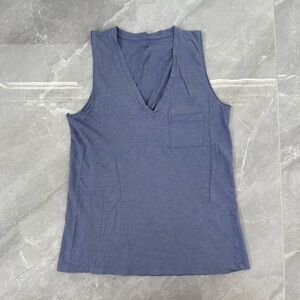 Women’s Madewell Whisper Cotton V-Neck Basic Pocket Tank Top Cotton Size XXS